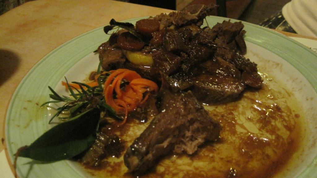 wild boar on polenta