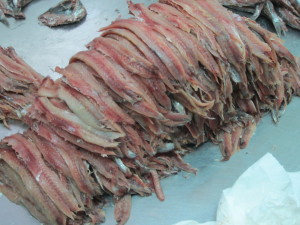 piles of anchovies ready to eat