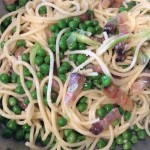 pasta w peas and onions